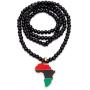 Okuna Outpost Traditional Africa Necklace with Country Pendant for Men and Women (Black, 30 in)