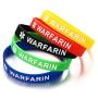 Jakob Miller 5Pcs Silicone Medical Alert Bracelet Blood Thinner Diabetes Warfarin Medical Alert ID Wristband