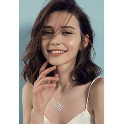 S925 Sterling Silver Christian Heart Inspirational Faith Verse Pendant Necklace for Women Teen Girl Gift