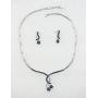 Faship Gorgeous Rhinestone Crystal Floral Necklace Earrings Set