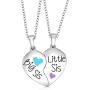 Big Sis & Lil Sis Gifts Jewelry Heart Necklace Set, 2 Sister Necklaces, Big & Little Sisters Jewelry