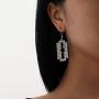 Aimimier Gothic Razor Blade Drop Earrings Crystal Punk Geometric Dangle Earrings Huggie Jewelry for Women and Girls