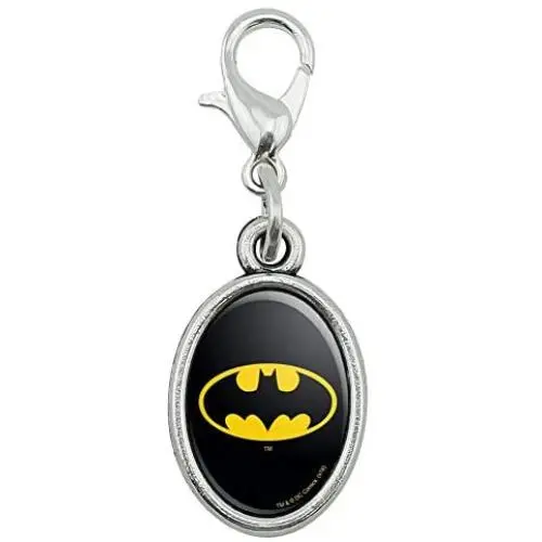 GRAPHICS & MORE Batman Classic Bat Shield Logo Antiqued Bracelet Pendant Zipper Pull Oval Charm with Lobster Clasp GRAPHICS & MORE Batman Classic Bat Shield Logo Antiqued Bracelet Pendant Zipper Pull Oval Charm with Lobster Clasp