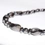 Twist Hematite Choker Necklace,Magnetic Therapy Stone Beads Jewelry for Men (Black-45cm)