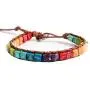 YGLINE Handmade Wrap Bracelet Turquoise, Jasper & Amazonite Natural Stones Leather Charm 5 Strands Boho Bracelet