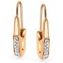 Crystal Symbol Support Refugees Threader Safety Pin Earrings For Women Black Silver Rose Gold Plated Stainless Steel