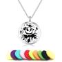 AZNECK Aromatherapy Essential Oil Diffuser Necklace Nightmare Before Christmas Pendant Halloween Stainless Steel Perfume Locket Jewelry Adjustable Chain Necklaces