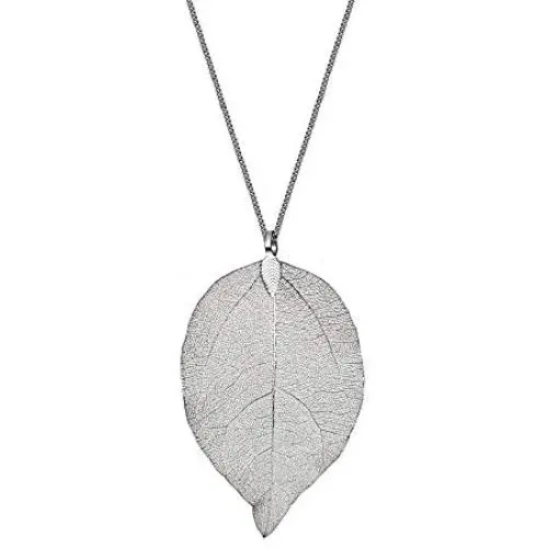 BriLove Womens Bohemian Boho Real Filigree Autumn Leaf Long Pendant Necklace BriLove Womens Bohemian Boho Real Filigree Autumn Leaf Long Pendant Necklace