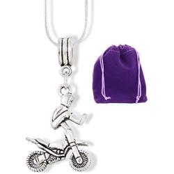 Motocross Jewelry for Women | A Dirtbike Charm Pendant for Moto Cross Fans a Great Dirt Bike Necklace or Dirt Bike Pendant as a Motocross Necklace for Women and Men that Love Dirt Bike Jewelry