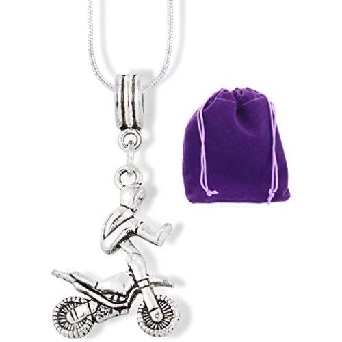 Motocross Jewelry for Women | A Dirtbike Charm Pendant for Moto Cross Fans a Great Dirt Bike Necklace or Dirt Bike Pendant as a Motocross Necklace for Women and Men that Love Dirt Bike Jewelry