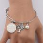 BEKECH Nonna Bracelet Grandma Nonna Charm Expandable Wire Bangle Nana Nonna Jewelry Grandmother Gift for Family Nonna