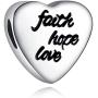 CLYQCL Charms Beads Fit Pandora charms Bracelet and Necklaces Love Heart Shape Charms With Faith, Hope, Love