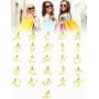 PANSHI Initial Letter Pendant Necklaces Set Gold Jewelry Bracelets Set Stainless Steel Earrings Sets Alphabet Charm from A to Z Birthday Present Personalized Gifts for Women Girls
