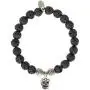 EvaDane Natural Lava Stone Gemstone Tibetan Bead Sugar Skull Charm Stretch Bracelet EvaDane Natural Lava Stone Gemstone Tibetan Bead Sugar Skull Charm Stretch Bracelet