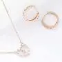 14k gold-plated inlaid cubic zirconia round low-sensitivity ladies necklace earrings set, fashion trend does not fall off