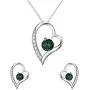 EleQueen 925 Sterling Silver Heart Jewelry Set for Women CZ Forever Love Heart Pendant Necklace Stud Earrings, Rolo Chain 20 EleQueen 925 Sterling Silver Heart Jewelry Set for Women CZ Forever Love Heart Pendant Necklace Stud Earrings, Rolo Chain 20