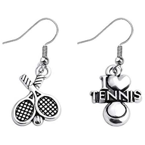 Tennis Earrings I Love Tennis Gift Sports Earrings Tennis Racket Jewelry Tennis Players Gift for Tennis Lovers Fans
