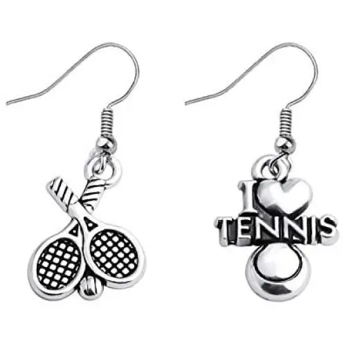 Tennis Earrings I Love Tennis Gift Sports Earrings Tennis Racket Jewelry Tennis Players Gift for Tennis Lovers Fans Tennis Earrings I Love Tennis Gift Sports Earrings Tennis Racket Jewelry Tennis Players Gift for Tennis Lovers Fans