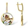 Santuzza Sparrow Gold Plating Drop Earrings Authentic 925 Sterling Silver Gold Color Delicate Flower Handmade Enamel Dangle Earring Jewelry For Women