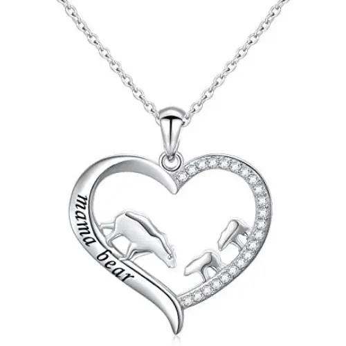 Sterling Silver For Mom Necklace Mothers Day Gift Mama Bear Pendant Necklace or Bracelet for Mum Sterling Silver For Mom Necklace Mothers Day Gift Mama Bear Pendant Necklace or Bracelet for Mum