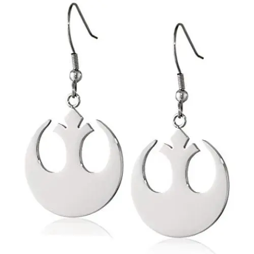 Amazon Collection Star Wars Jewelry Rebel Alliance Stainless Steel Dangle Hook Drop Earrings (SALES1SWMD), silver Amazon Collection Star Wars Jewelry Rebel Alliance Stainless Steel Dangle Hook Drop Earrings (SALES1SWMD), silver