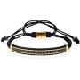 GVUSMIL Luxury CZ Imperial Crown Braided Copper Bracelets with 8mm Micro Pave Cubic Zirconia Beads Pulseira Bangle Charm Jewelry for Men Boys