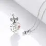 Cremation Jewelry for Ashes, Urn Necklaces for Women Men 925 Sterling Silver Sunflower Necklace Pendant with Swarovski Crystal Engraved Forever in My Heart Memorial Loved Ones Ashes Mini Keepsake