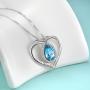 AOBOCO Always My Sister Forever My Friend Sterling Silver Heart Sister Necklace Embellished with Crystals from Austria, Inspirational Birthday Jewelry Gifts for Sister Twins Daughter BFF