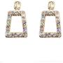 Hollow Geometric Crystal Statement Drop Earrings Bohemian Metal Colorful Crystal Design Dangle Earring for Women Girl Gold Fashion Jewelry
