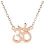Sanskrit Symbol Yoga Spiritual Harmony Aum Om Ohm Pendant Necklace For Women 14K Gold Rose Plated 925 Sterling Silver