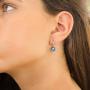SHABLOOL Earring Sterling Silver 925 With Light Blue Cabochon Opal Gemstone Cradled Jewel Earrings Handmade Jewelry Woman Beautiful Fine Detailing An Essential Gift For Her Birthday Mothers Day