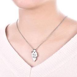 starchenie BFF Best Friend Necklaces for 2/3/4 Girls Fashion Rhinestone Crystal Puzzle Couples Friendship Pendant Necklaces