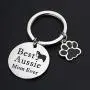 BLEOUK Australian Shepherd Keychain Aussie Gift Aussie Dog Mom Best Australian Shepherd Mother Dog Paw Print for Australian Shepherd Owners Lovers BLEOUK Australian Shepherd Keychain Aussie Gift Aussie Dog Mom Best Australian Shepherd Mother Dog Paw Print for Australian Shepherd Owners Lovers