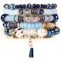 RIAH FASHION Bead Multi Layer Versatile Statement Bracelets - Stackable Beaded Strand Stretch Bangles Sparkly Crystal Mix, Tassel Charm RIAH FASHION Bead Multi Layer Versatile Statement Bracelets - Stackable Beaded Strand Stretch Bangles Sparkly Crystal Mix, Tassel Charm
