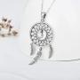 Waysles Dream Catcher Necklace for Women, S925 Sterling Silver Pendant with Moon and Feather Necklace Lucky Jewelry Gifts for Her
