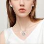 Lavencious Square Shaped Jewelry Set Necklace & Earrings Trendy Micro Paved AAA Clear Cubic Zirconia For Women