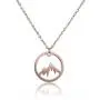 Vinjewelry Circle Snowy Mountain Pendant Necklace-The Mountains are Calling Hiking Gift for Her