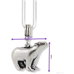 Polar Bear Jewelry for Women | Polar Bear Necklace for Women on a 22 inch Silver Plated Snake Chain a Great Polar Bear Chain Bear Pendants and Polar Bear Gifts for Women or Men with Great Silver Bear