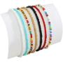 7 Pcs Africa Bead Bracelet 6'' Colorful White Black Red Beads Bracelet Boho Beach Jewelry for Women Girls (Multicolor, 6)