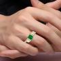 RYLOS Mens Rings Yellow Gold Plated Silver Designer Style 10X8MM Emerald Cut Shape Gemstone & Genuine Diamonds Color Stone Birthstone Rings For Men, Mens Rings, Silver Rings, Sizes 8,9,10,11,12,13