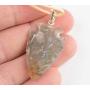 KVK Crystals Moss Agate Stone Arrowhead Pendant Necklace