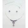 Faship Gorgeous Rhinestone Crystal Floral Necklace Earrings Set
