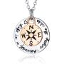 Compass Necklace, Traveller College Graduation Gifts Inspirational Jewelry, Compass Pendant Necklace, Compass Necklace Friendship, Compass Life Is A Journey Enjoy The Ride
