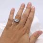 ringheart White Gold Filled Couple Rings Heart Cut Cz Womens Engagement Ring Sets Man Wedding Ring (Please Buy 2 Rings for 1 Pair)