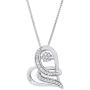 Dancing Diamond''Love Wrapped'' Heart Pendant Necklace in 925 Sterling Silver by Parade of Jewels (1/6 ct.tw.), 18''