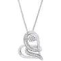 Dancing Diamond''Love Wrapped'' Heart Pendant Necklace in 925 Sterling Silver by Parade of Jewels (1/6 ct.tw.), 18'' Dancing Diamond''Love Wrapped'' Heart Pendant Necklace in 925 Sterling Silver by Parade of Jewels (1/6 ct.tw.), 18''
