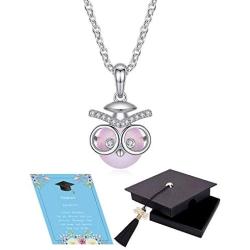 Graduation Gifts for Her Owl Necklace Made with Swarovski Pearls Graduation Gifts for High School College Graduates