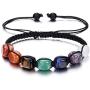 Top Plaza 7 Chakra Stone Yoga Bracelet Reiki Healing Crystal Natural Gemstone Braided Rope Bracelets for Women Girl