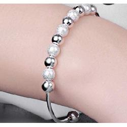 skyllc Charming Lucky Beads Bracelet Women Silver Plated Bangle Fashion Jewelry