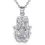 Hamsa Necklace Sterling Silver for Women AEONSLOVE Vintage Hamsa Hand of Fatima Evil Eye Necklace Pendant Good Luck Success Amulet Jewelry Gifts for Womens Girls Wife, 18'' Chain Hamsa Necklace Sterling Silver for Women AEONSLOVE Vintage Hamsa Hand of Fatima Evil Eye Necklace Pendant Good Luck Success Amulet Jewelry Gifts for Womens Girls Wife, 18'' Chain